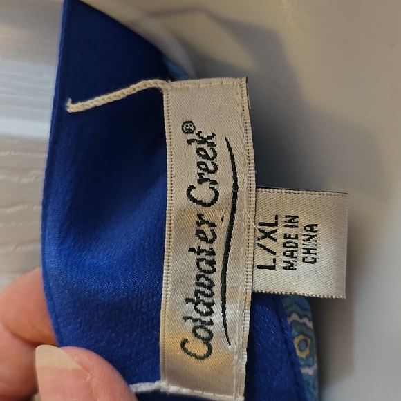 Coldwater Creek 100% Silk Caftan/Tunic/Blouse/Swimsuit Cover-up Sz. L/XL - Picture 7 of 9